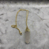 Clear quartz pendent